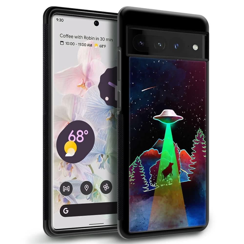 ZHEGAILIAN Case Compatible with Google Pixel 7 Pro,Aliens Hijack Bull Pixel 7 Pro Cases for Boys,Hard Acrylic Shockproof Soft TPU Protective Case Compatible with Google Pixel 7 Pro 6.7inch
