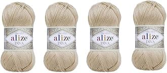 4 Balls Hand Knitting Yarn 100% Microfiber Acrylic Yarn Alize Diva Silk Effect Thread Crochet Art Lace Craft Lot of 4 skeins 400gr 1532yds (368)