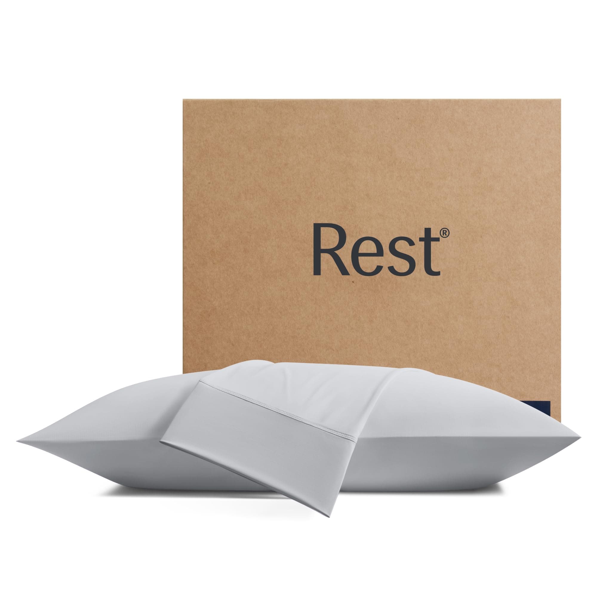 - REST® Evercool®+ Cooling Pillowcases Standard - 2 Pillowcases for Sensitive Skin, Silver Infused Fabric for Hygienic Sleep, Silky Smooth for Curly Hair, High Elastic for Snug Fit (19x29 inches)