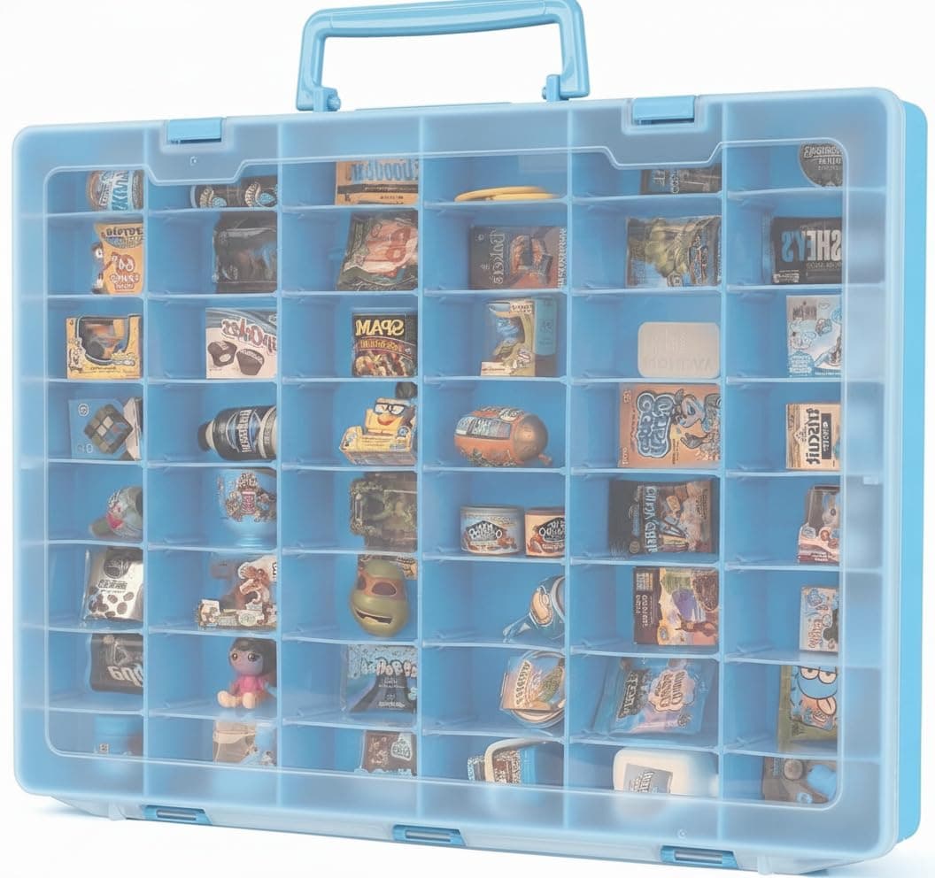 Plastic Toy Storage Case Compatible with Mini Brands Collector Toys, Miniverse, Shopkins, Real Littles, and LOL Surprise Series 1-4, Portable Organizer, Small