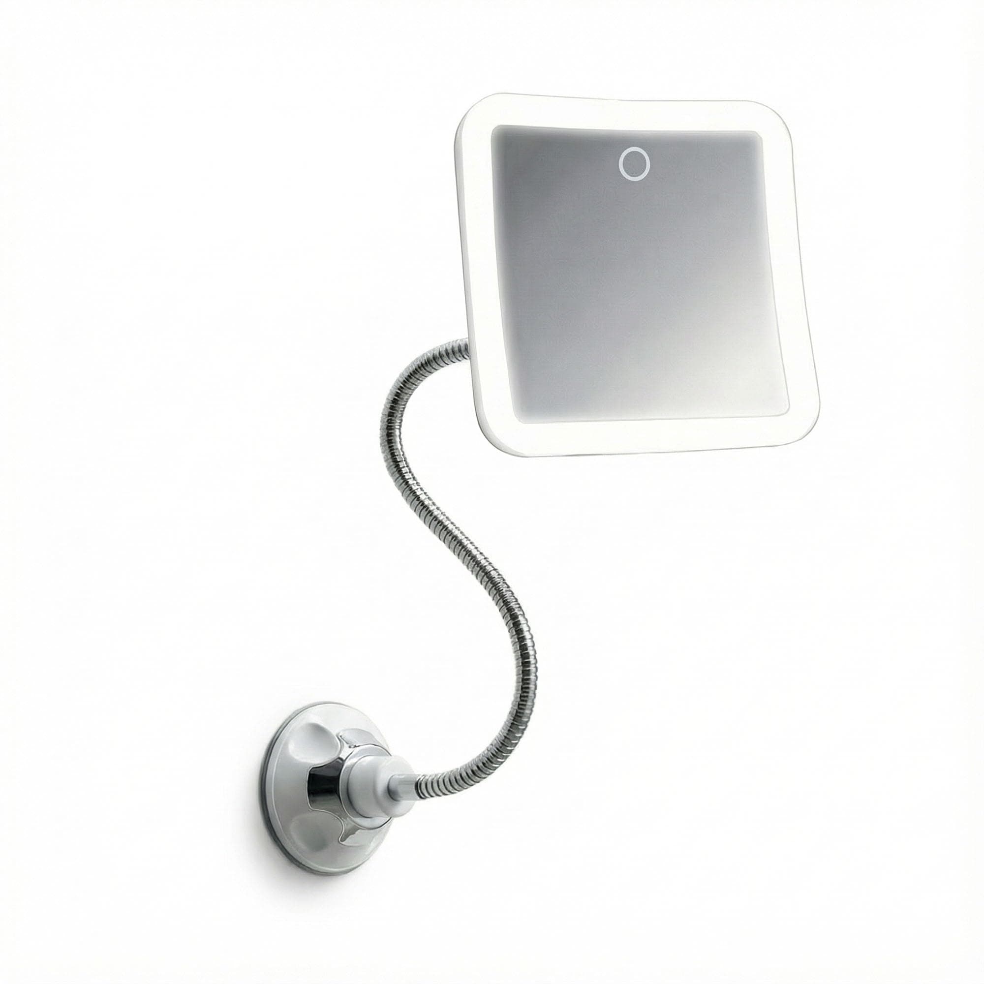 Fancii 10x Flexible Magnifying Mirror with 3 LED Light Settings, Rechargeable - Gooseneck Lighted Makeup Mirror for Bathroom, Locking Suction Mount, Cordless, 360° Rotatable (Mira 2 Plus)