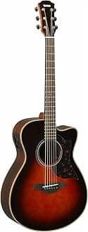 Yamaha 6 String Series AC1R Small Body Acoustic-Electric Guitar-Rosewood, Tobacco Sunburst, Concert Cutaway TBS
