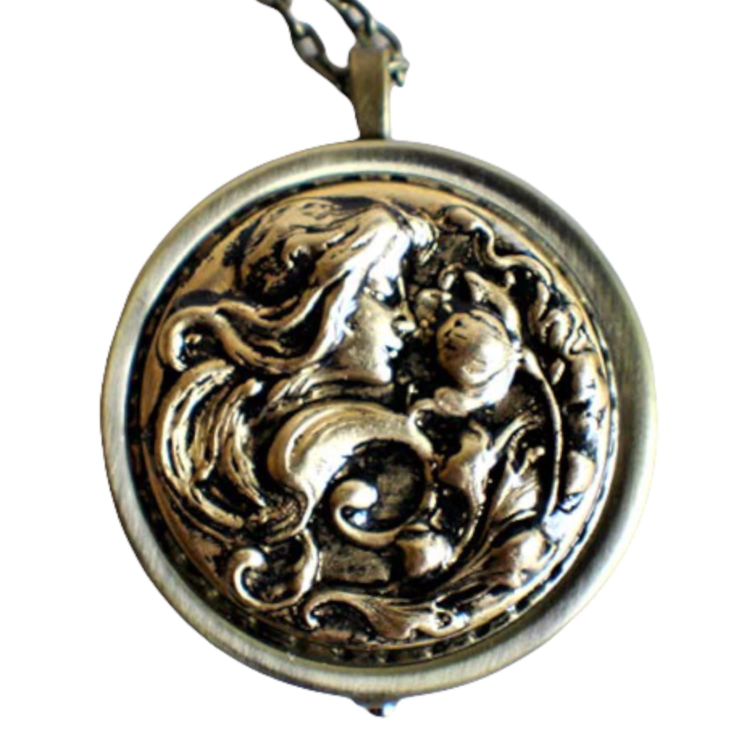 Art Nouveau Maiden Music Box Locket