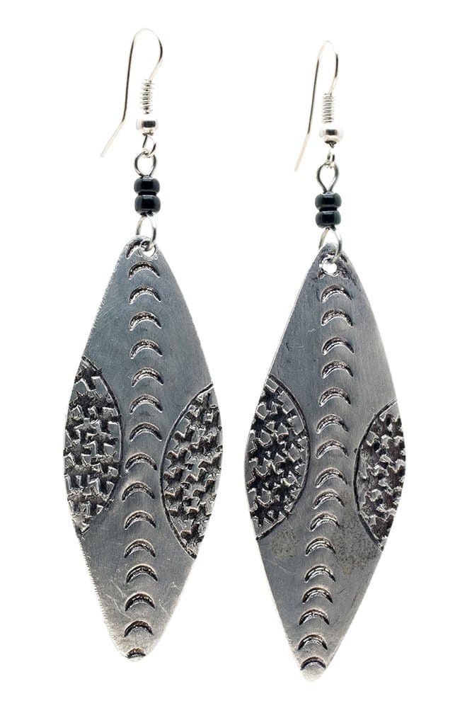 Maisha Fair Trade Hand Hammered Antiqued Shield Drop Earring