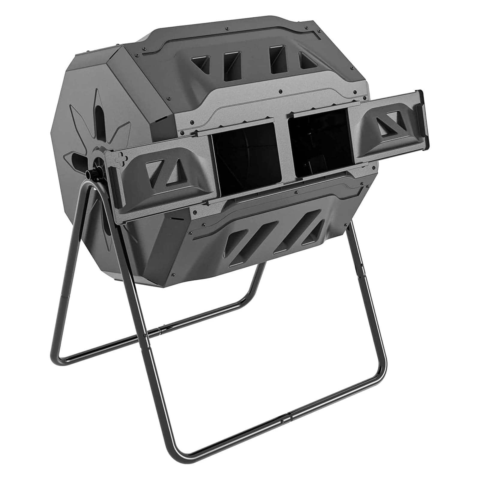 SQUEEZE master 160L Dual Chamber Tumbling Compost Bin – Heavy Duty Rotating Garden Composter, Faster Composting with Better Air Circulation, Rotatable Compost Tumbler for Garden