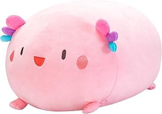 Cute Axolotl Plush Pillow, 16” Axolotl Stuffed Animals, Soft Kawaii Plushies Cuddle Pillow, Cute Plushies Birthday Gifts for Women, Girls and Males (Pink)