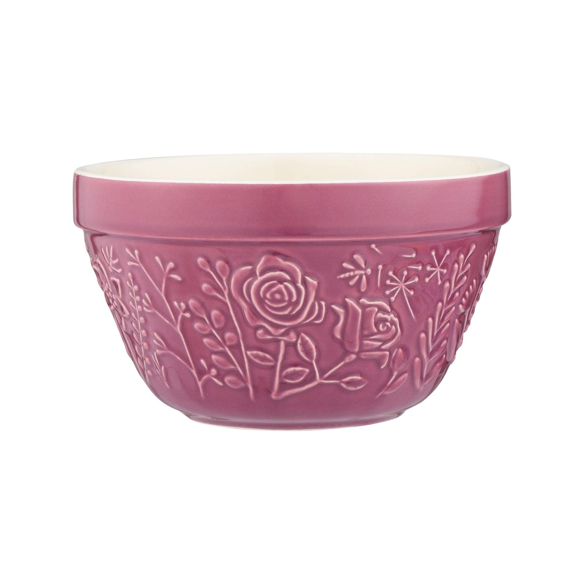 Mason Cash in The Meadow Size 36 Pudding Basin Bowl 16cm | 90ml Floral Embossed Earthenware Bowl for Pudding, Baking, Prep & Serving