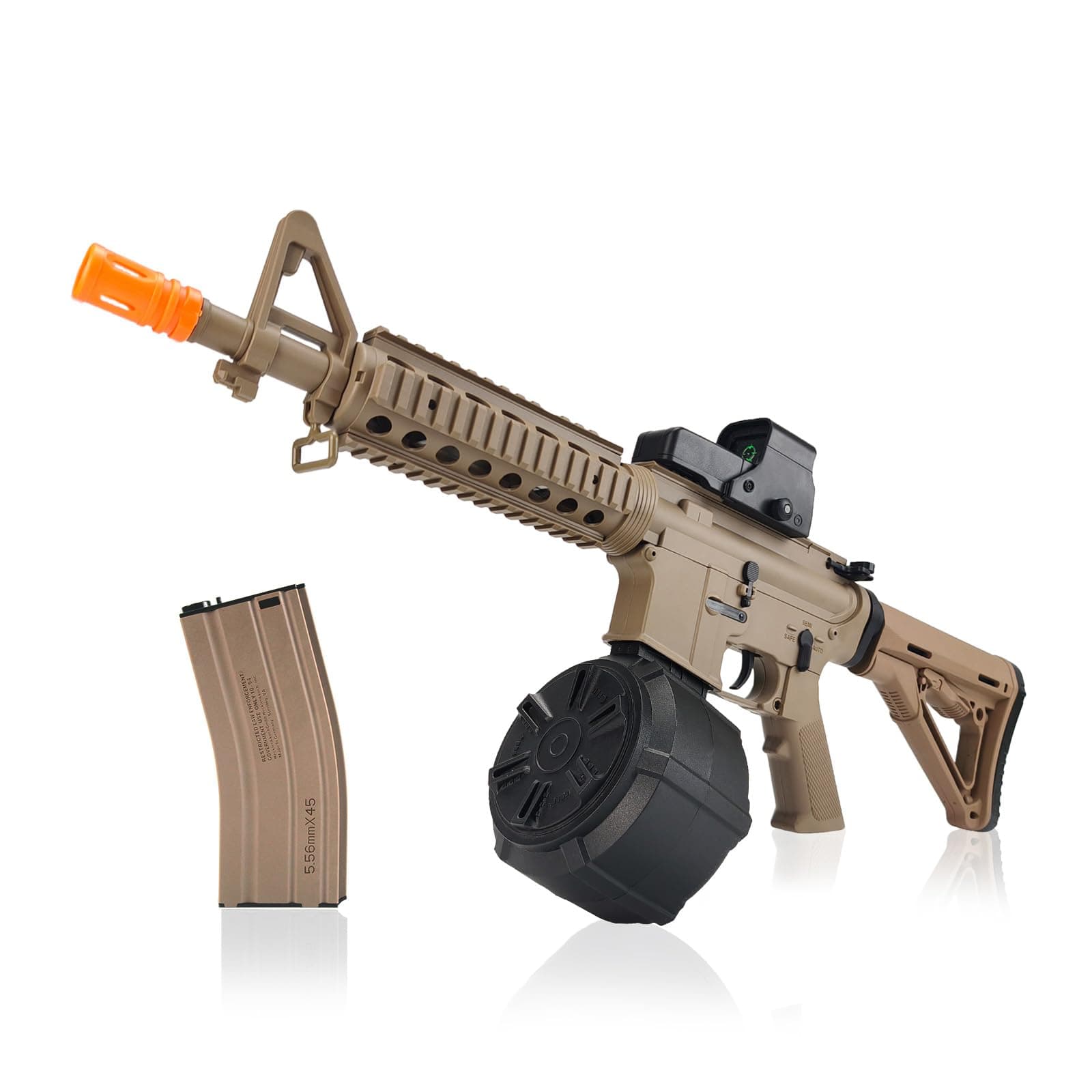 BIU BLASTER Gel Ball Blaster 280+ FPS,100+ Ft Range Full Size Splatter Ball Blaster 1500+ Capacity Drum 7.4v 1200mAh Battery Electric Automatic Splat Blaster for Ages 14+ Years Outdoor Game