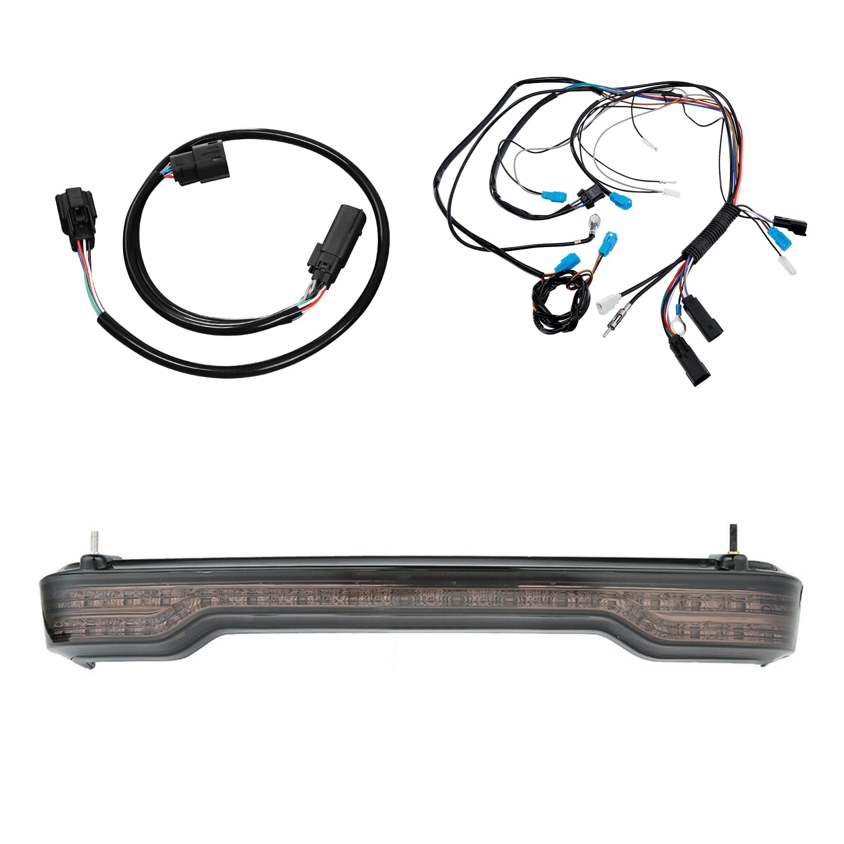 TCMT King Trunk LED Tail Light Assembly Wiring Harness Fits For Harley Touring Road King Road Street Electra Glide Tri Glide Ultra Limited 2014-2025 Smoke Len