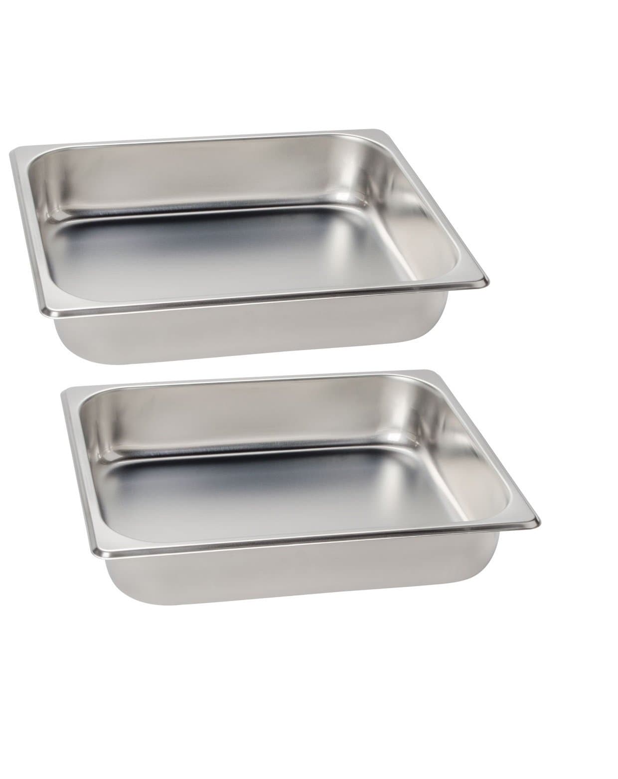 2 Pack 1/2 Size Chafer Food Pan Stainless Steel Steam Table/Hotel Pan - 2 1/2" Deep