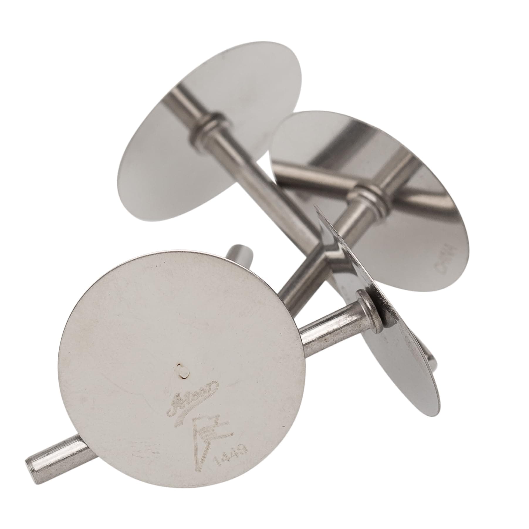 Ateco 1449 Stainless Steel Cake Pan Heating Core - 4/Pack, 4" x 3" x 2" (Length x Width x Height)