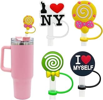 Straw Cover Cap for Stanley Cup,Straw Topper Compatible for 30 and 40 Oz Tumbler with Handle,10 mm 0.6 in Reusable Straw Tips Lids,Straw Tip Covers for Christmas Gifts