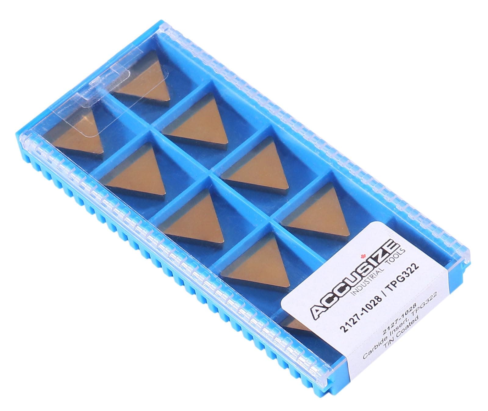 Accusize Industrial Tools Tpg322 Tin Coated Carbide Inserts, 10 Pcs/Box, 2127...