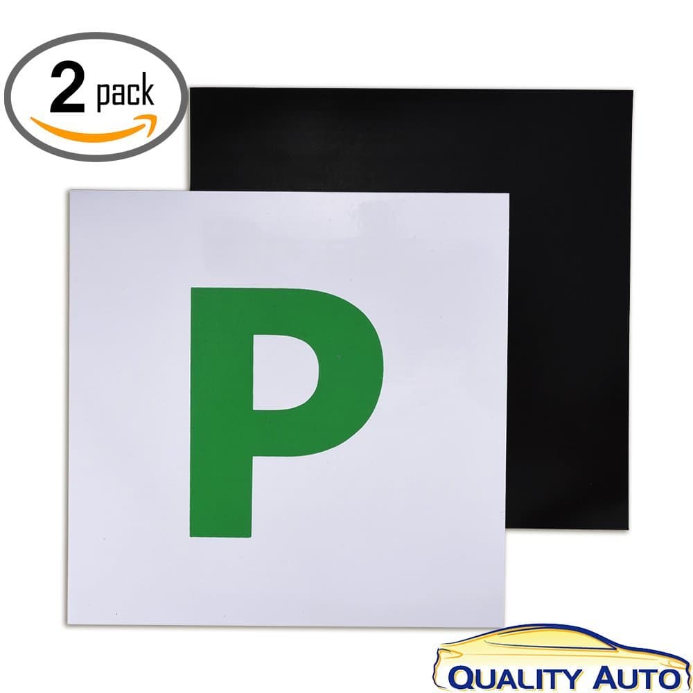 █ Fully Magnetic P Plates for New Drivers ► 2 Pack ► Quality Auto by Vorfreude® ► L Learner Plate, P Probationary, N Novice ► No sticky sticker residue► pk2 P