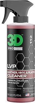 LVP Interior Cleaner - Removes Dirt, Grime, Grease, Oil & Stains from Leather, Vinyl & Plastic - Great for Seats, Steering Wheels, Door Panels, Dashboards - Car, Office, Home Use 16oz.