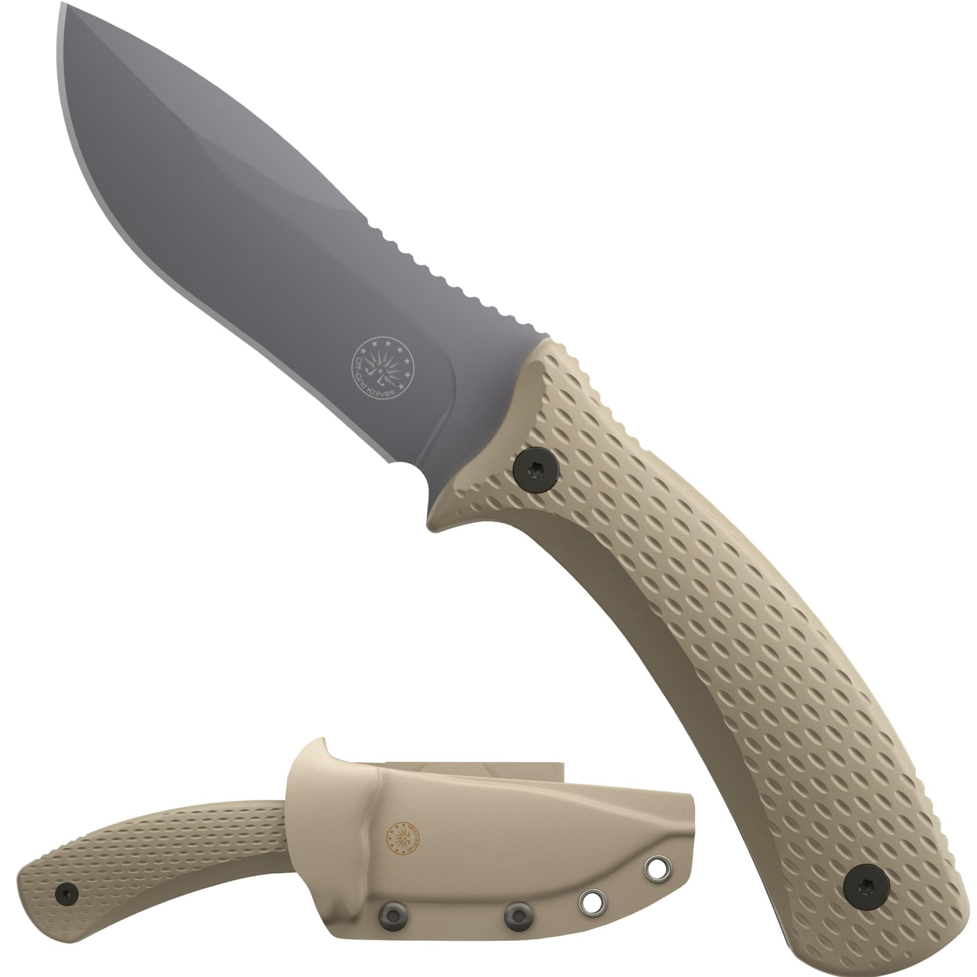 SIDEKICK - Compact EDC Fixed Blade Knife, Scout and Vertical Carry, Sandvik 14C28N Steel, G10 Handle, Kydex Sheath, 360° Rotating Belt Clip, Camping, Fishing, Hunting, Boating (Coyote)