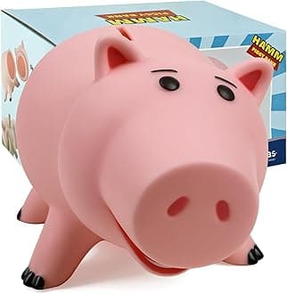 PHOCAS Piggy Bank, Cute Pink Plastic Coin Bank for Girls and Boys, Unbreakable Pig Money Bank for Xmas Christmas Birthday Gift