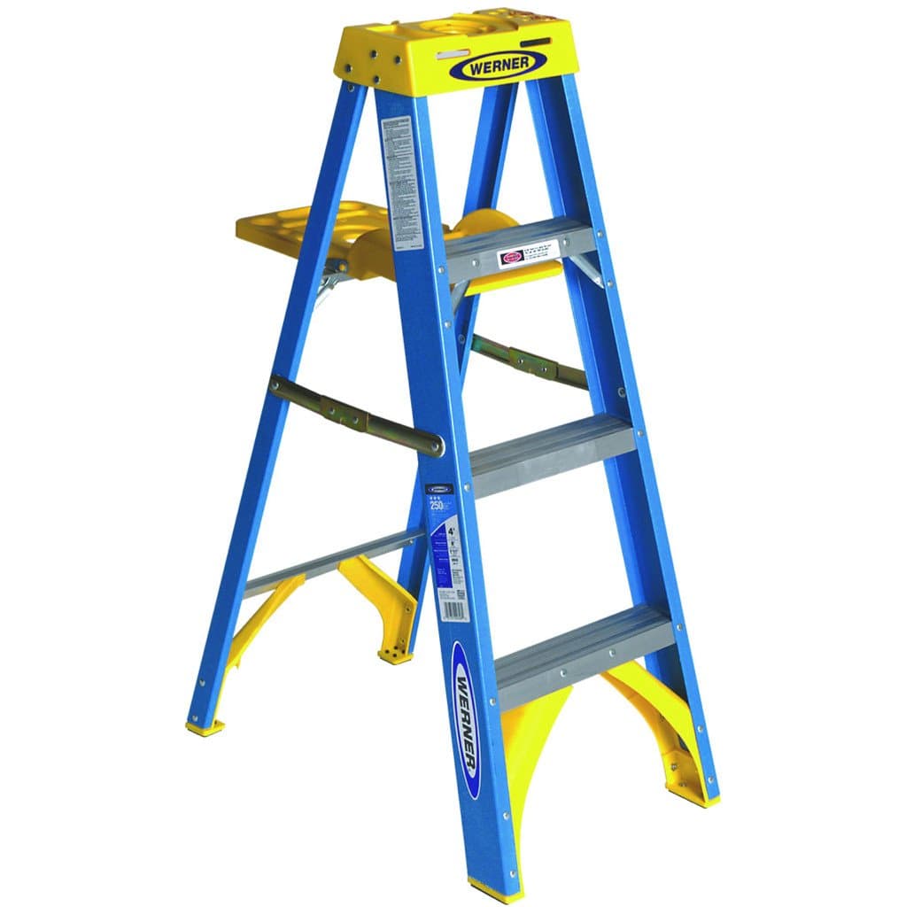 6004S Type I Fiberglass Stepladder, 4'