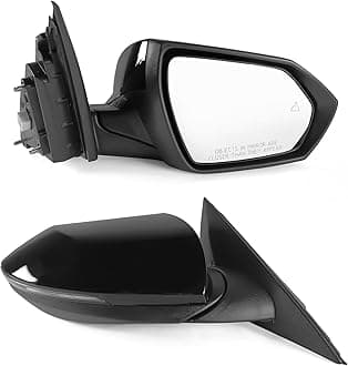 Right Passenger Side Mirror Fits 2021 2022 2023 2024 Hyundai Elantra with Power Glass Heated Blind Spot Detection Turn Signal and Manual Folding Match to Black Replace 87620AA170 (8Pins)