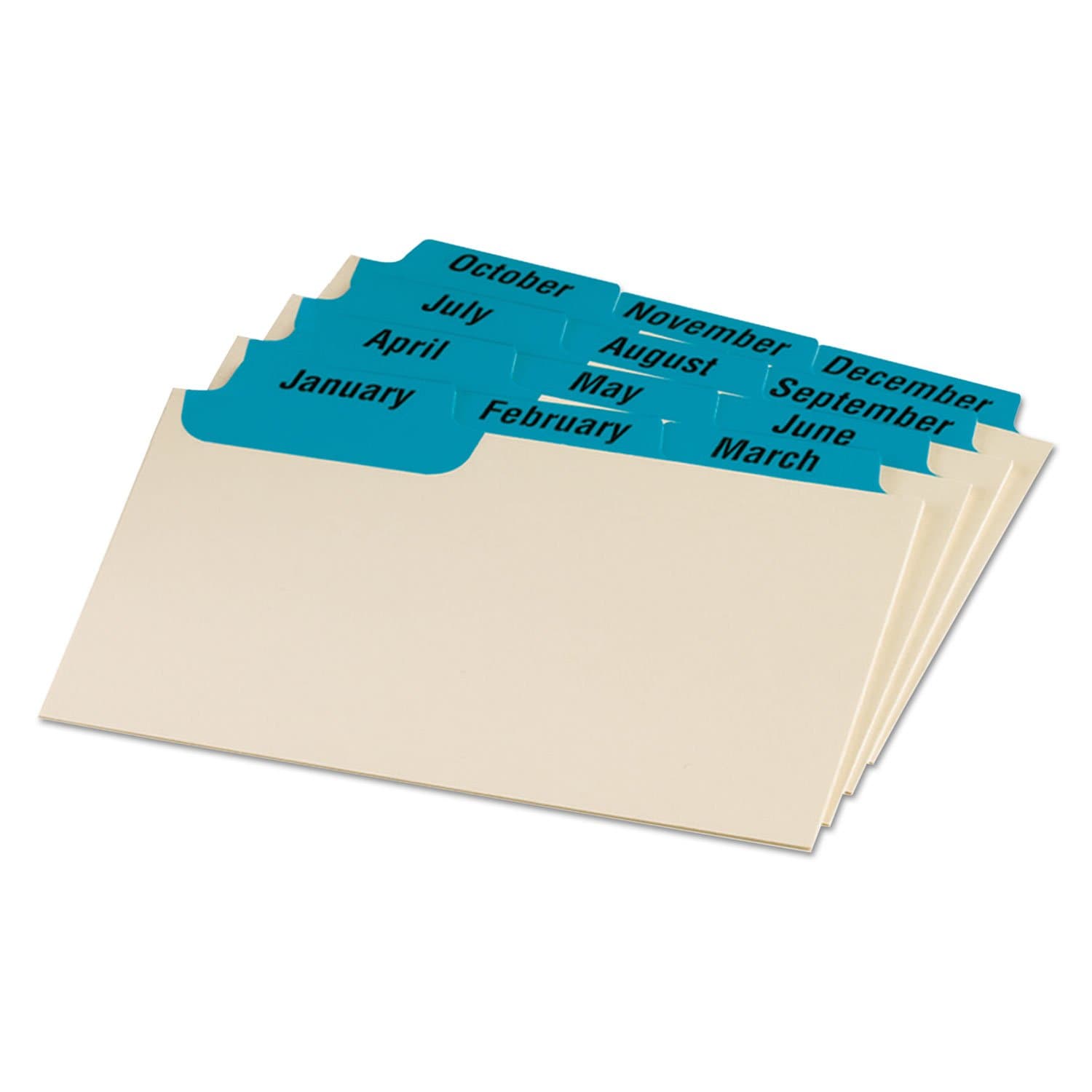 Laminated Tab Index Card Guides, Daily, 1/5 Tab, Manila, 3 x 5, 31/Set