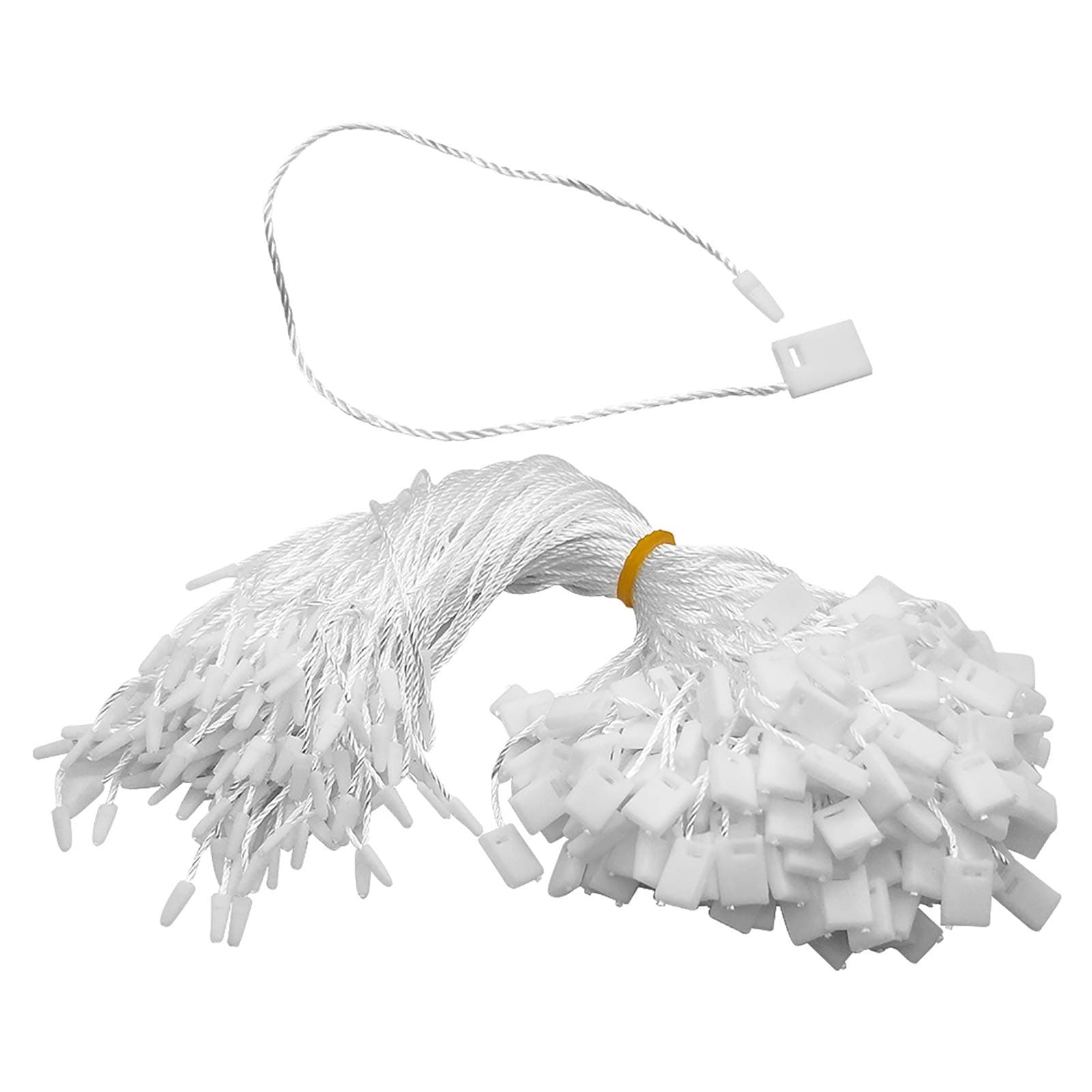 1000pcs Hang Tag String Lock Pin Loop Fastener Hook Ties White Nylon Tag String Snap Easy and Fast to Attach（7inches）