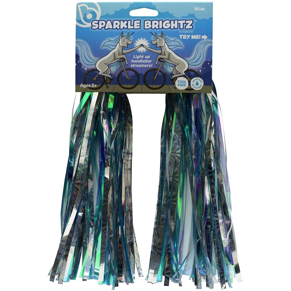 BrightzSparkleBrightz LED Light Up Bike Streamers, 2-Pack - LED Light Up Tassels for Bikes & Scooters - Add Glimmer & Shine to Your Handlebars - Batteries Included