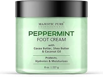 Peppermint Foot Cream, Warming Cream - Calluses, Dry Cracked Feet, Hands, Heels, Elbow, Nails, and Knees - Softens & Moisturizes Skin - 8 oz