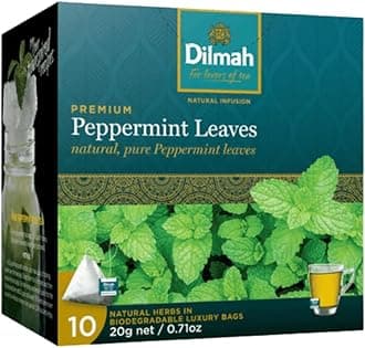 Dilmah Inspiration Series - Pack of 6 - Flavoured Ceylon Tea (Pure Peppermint), 10 Tea Bags x 6, 100g, Ethical Sri Lankan Tea, Black Tea