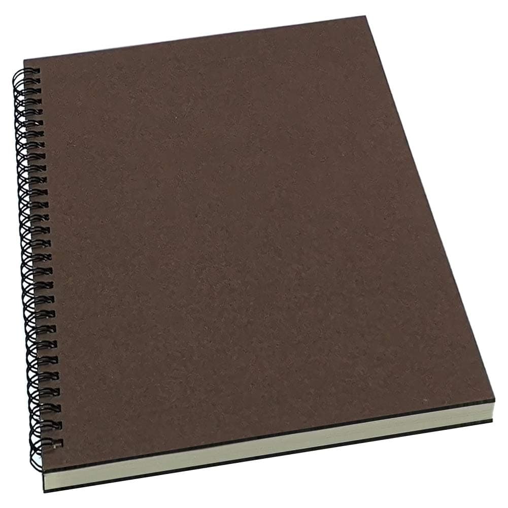 Spiral Notebook/Spiral Journal Lined, B5 Hard Kraft Cover Wirebound Notebook Ruled, 70 Sheets (140 Pages), 10.5" x 7.3", Dark Brown