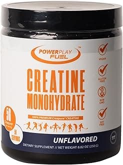 - CREATINE Monohydrate Powder – Supports Energy, Brain & Muscle Health, and Recovery for Men & Women - Gluten & GMO Free, Soy Free, Sport Certified – Unflavored, 250 G, 50 Servings