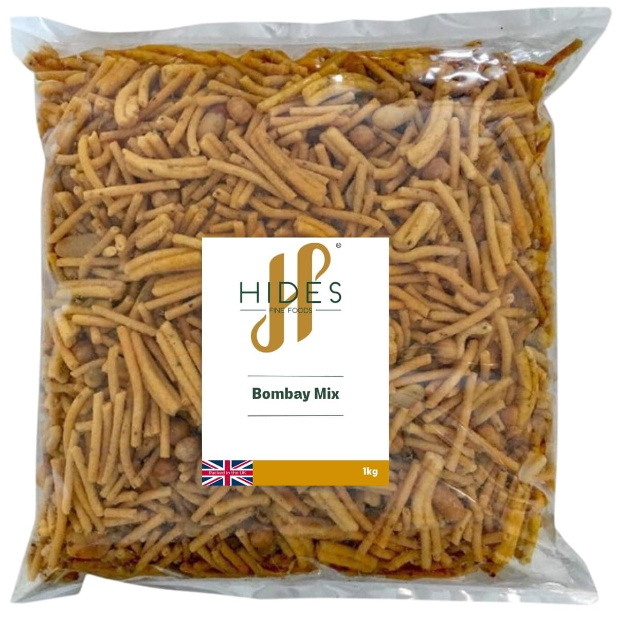 Bombay Mix 1kg - Suitable for Vegetarians - GMO Free - Snacking - Indian Snack Mix - Bar Snack - Perfect for Parties - Mixture of Noodles Lentils Peanuts