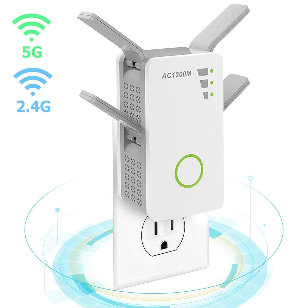 WiFi Range Extender Dual Band Wi-Fi WLAN Repeater 2.4GHz 300Mbps and 5GHz 867Mbps Support Enable/Disable Wireless Radio/WDS Bridge/WMM/Wireless Statistics