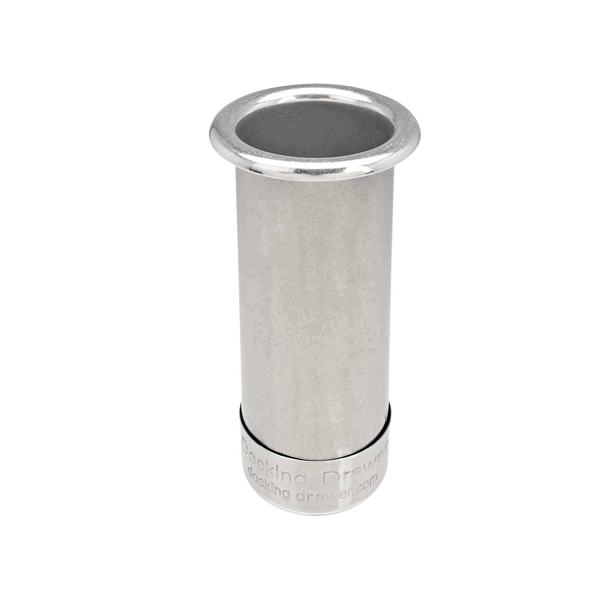 2.0" Canister for Hot Tools, Hair Dryer, Curling Iron, and Flat Iron Holder Tube RIng Capped Stainless Steel