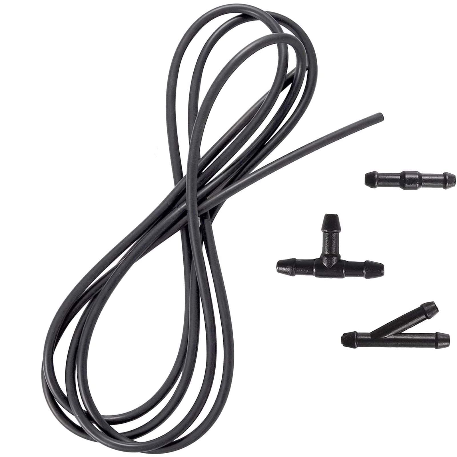 Windshield Washer Nozzle Hose Kit, Universal 3 Meters Washer Fluid Hose with 3 Pcs Hose Connectors Suitable for Most Windshield Washer Nozzle Installation