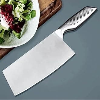Swilak German HC Stainless Steel Ultra Sharp Cleaver Kitchen Knife with Ergonomic Non-Slip Handle, Heavy Duty Chinese Cleaver for Meat Cutting Vegetable Slicing for Home Kitchen Restaurant (Knife_DC)