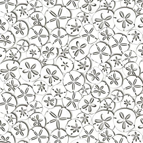 Sand Dollars, Sea Shells Allover, Charcoal on White, Benartex, by The Yard