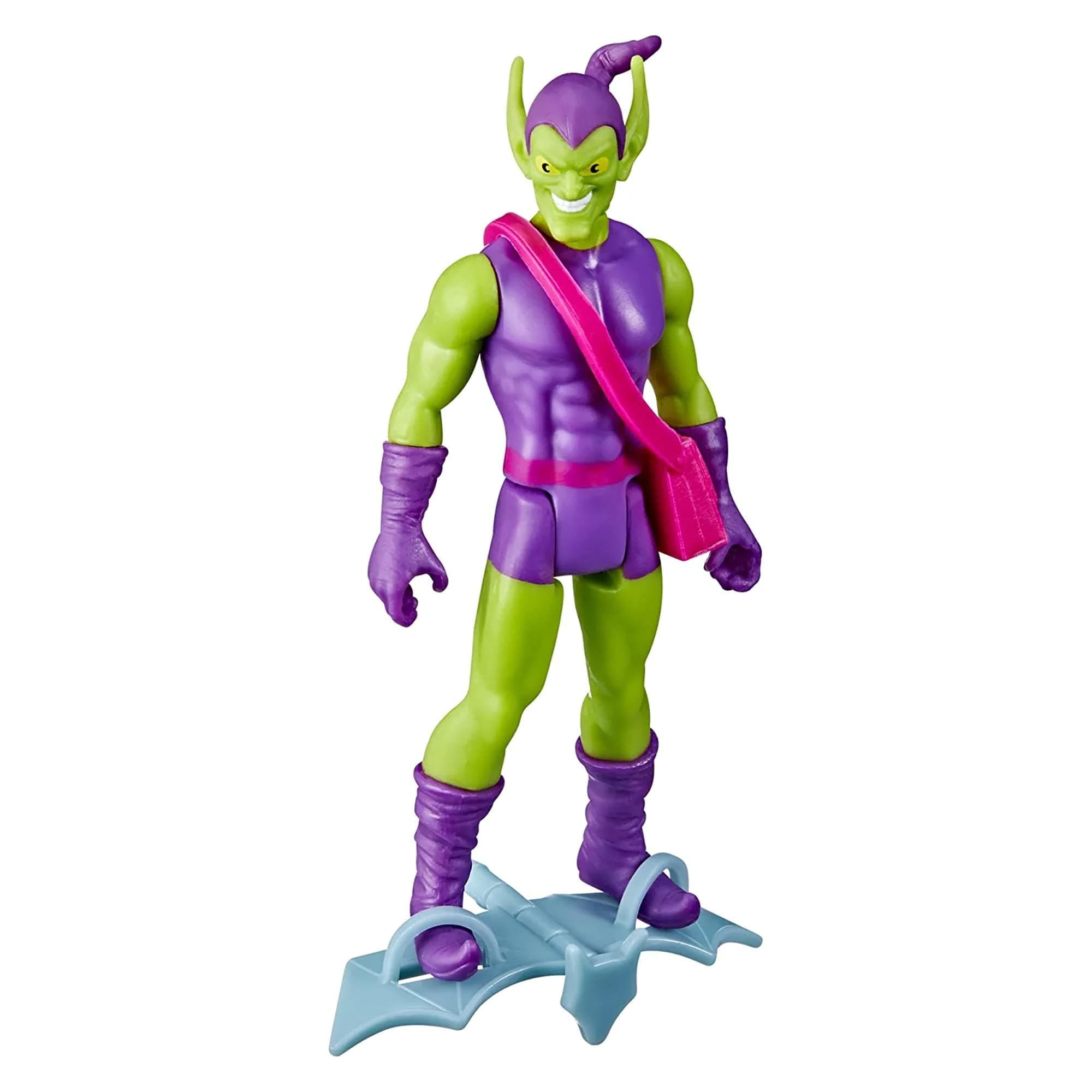 Hasbro Marvel Legends Series 3.75-Inch Retro 375 Collection Green Goblin Action Figure Toy, 2 Accessories, Multicolor, F3820