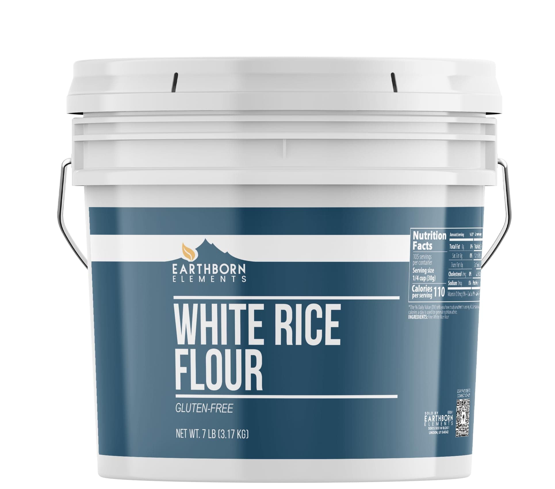 Earthborn Elements White Rice Flour (1 Gallon), Gluten-Free Baking, Always Pure