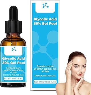 Glycolic Acid Gel for Face, Peeling Solution for Glowing Skin, Glycolic Acid 30% with Chamomile Extract & Green Tea Extract, Exfoliating Gel for Face, Refresh & Smooth, Facial Exfoliant or Peel