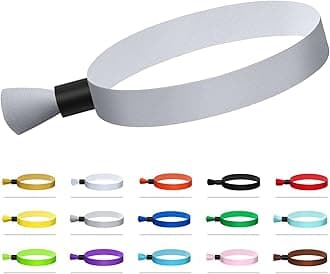 100 Cloth Disposable Wristbands - Colored Party Wrist Strap (Gray)