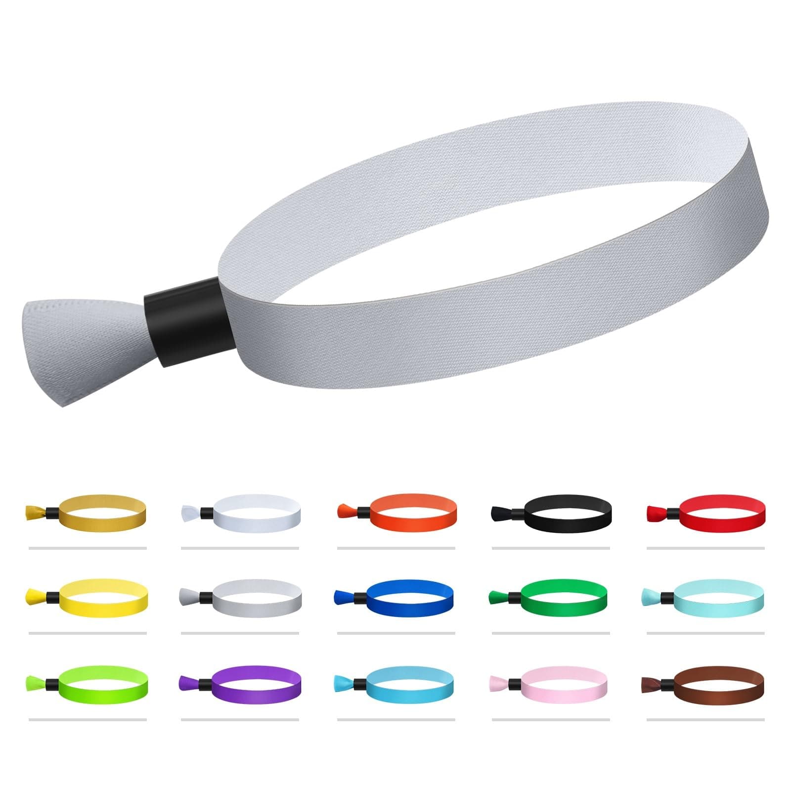 100 Pcs Cloth Event Wristband, Disposable Wristbands for Events, Colored Wristbands Events,for Lightweight Concert,Club Entrance Wrist Strap Party Wristband Event (Color : Gray)