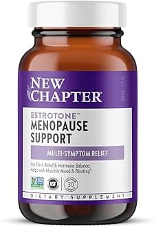 New Chapter Menopause Supplement - Estrotone Herbal Hormone Balance for Women in Perimenopause, with Black Cohosh for Hot Flash Relief & to Reduce Night Sweats + Vitex, No Added Hormones - 30 ct