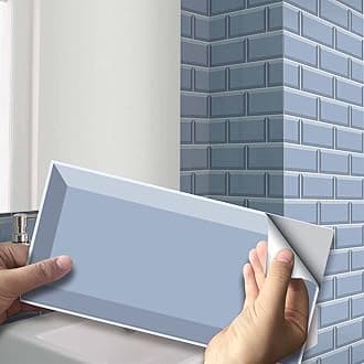 27Pcs Alwayspon Wall Tile Transfers Sticker for Home Decor, Peel and Stick Self-Adhesive Splashback, Stick on Tile Decals for Living Room Kitchen Bathroom Decor, Blue