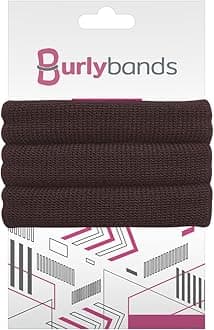 Burlybands - The Ultimate Hair Ties for Thick Heavy or Curly Hair. No Slipping Damage Breaking or Stretching Out. Seamless Ponytail Holders Scrunchies Sports Hair Ties for Thick Hair (Brown)