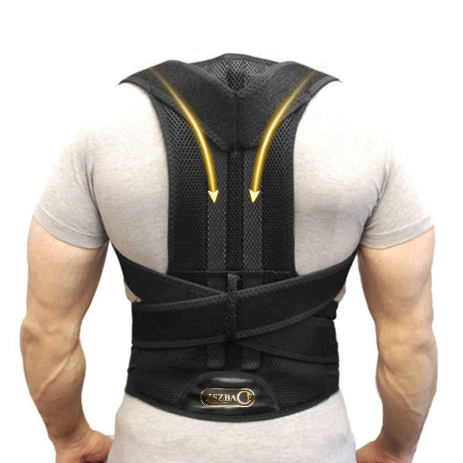 ZSZBACE (L) - Back Support Belts Posture Corrector Back Brace Iproves Posture and Provides for Lower and Upper Back Pain Men and Women (L)