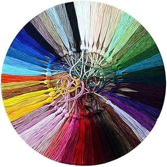 Brigand Silk Soft Craft Mini Tassels with Loops for Jewelry Making DIY Projects Bookmarks Tassels with 2 inch Cord Loop (Multicolor) (Pack of 75)