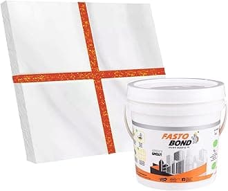 Resin Epoxy Grout - 1 Kg-3 Kg & 5 Kg - Goldan_ Glitter-Sparkle Colors Tile Grout_Fastobond | 3 Components Only | Premixed Glitter For Uniform Finish (1 Kg, Blood Red Golden), 1 Bucket