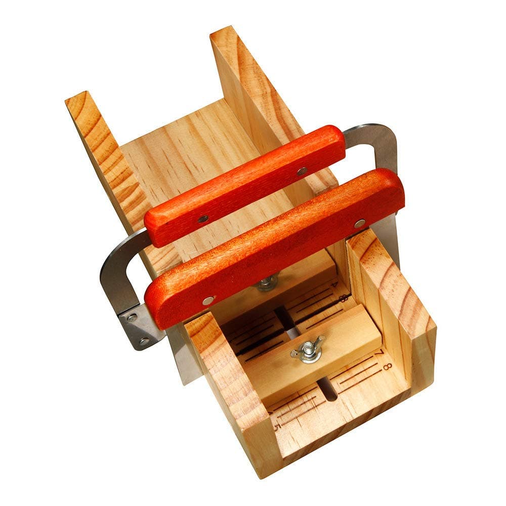 Soap Cutting Tool Set Adjustable Wooden Cutter Mold + 2 Pcs Straight Wavy Stainless Steel Cutter Slicer