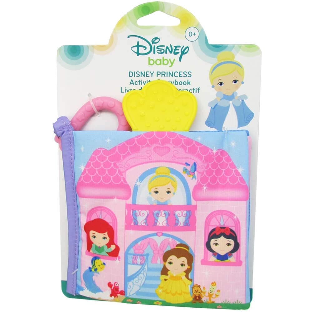 KIDS PREFERRED Disney Baby - Disney Princess Soft Book with Teether Toy & Crinke Pages - Picture Book for Newborns