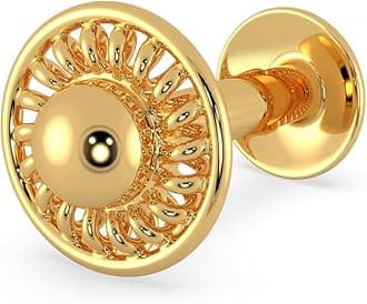 Malabar Gold & Diamonds Yellow Gold Nose Pin for Women 22 k | 22k BIS Hallmark (916) Nose Stud for Women and Girls with Piercing